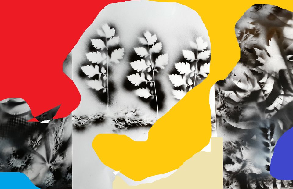 Kağıt Üzerine Sprey Boya, Dijital Çalışma 'Bir ve Buçuk' 70x100 cm 2014