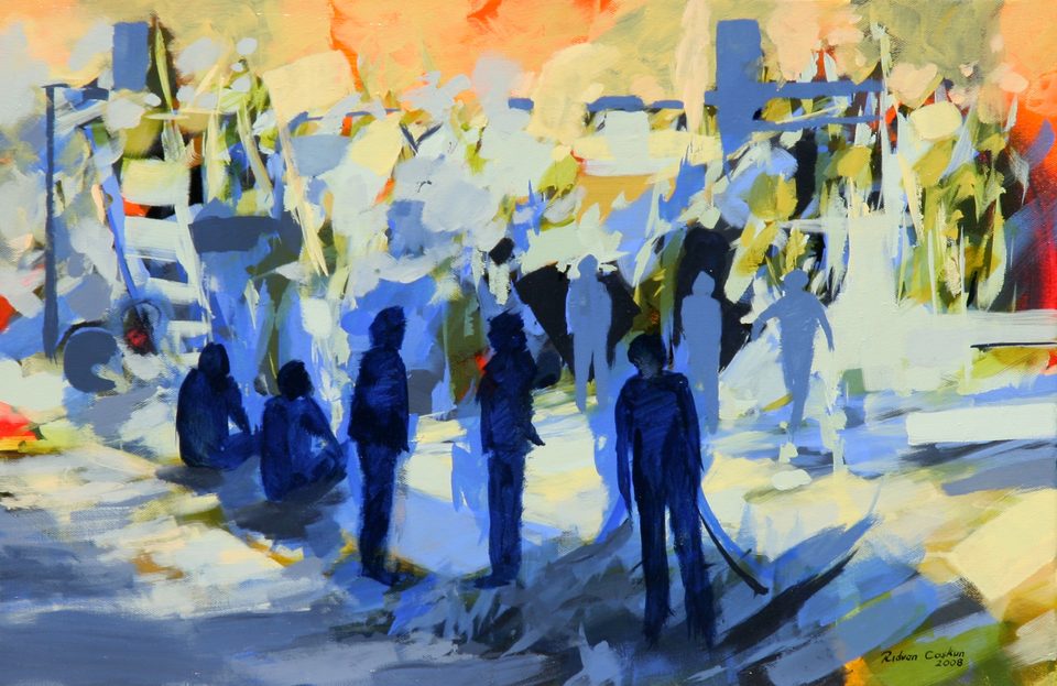 Tuval Üzerine Akrilik 'Görüşme' 54x74cm 2008