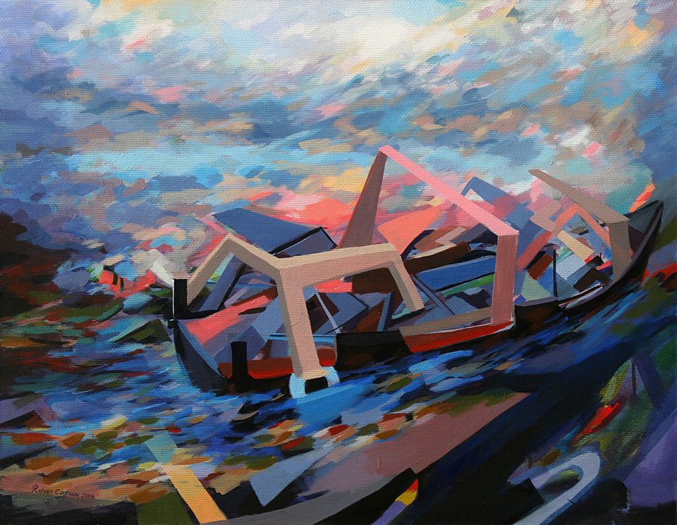 Tuval Üzerine Akrilik 'Gemi' 90x110cm 2006