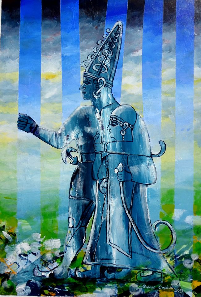 Tual Üzerine Akrilik 'Yol Gösteren Kral' 70x50 cm 2013