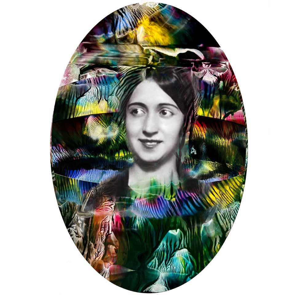 Duralit üzerine Akrilik Boya 90x110 cm Fatma Beyhan Hanım (Miras)