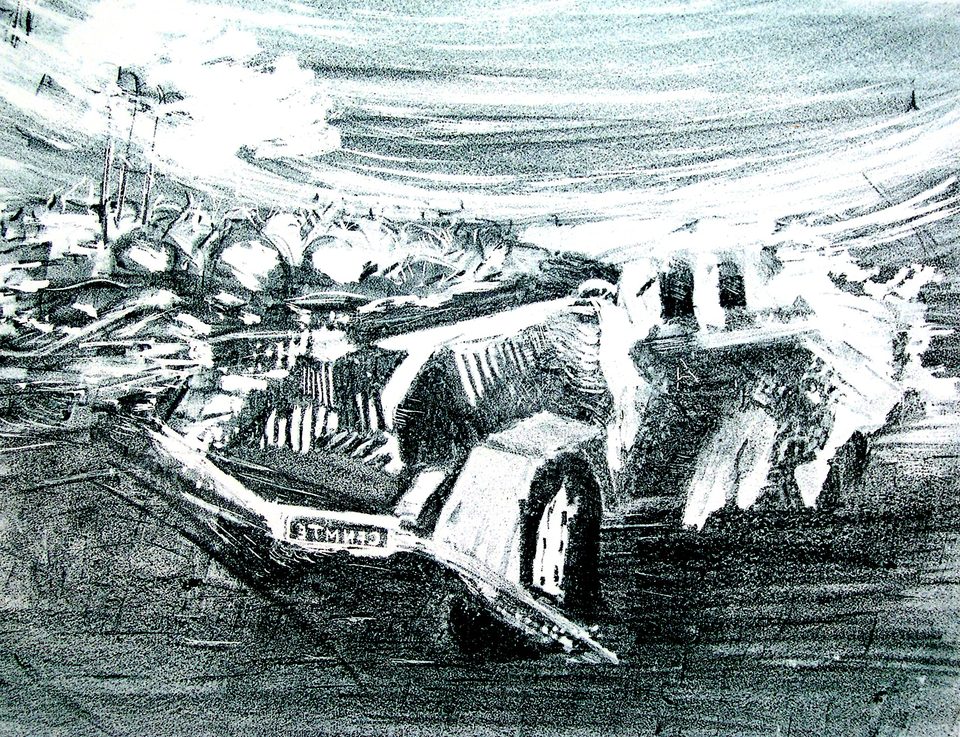 Taşbaskı 'Araba' 25x35cm 1996