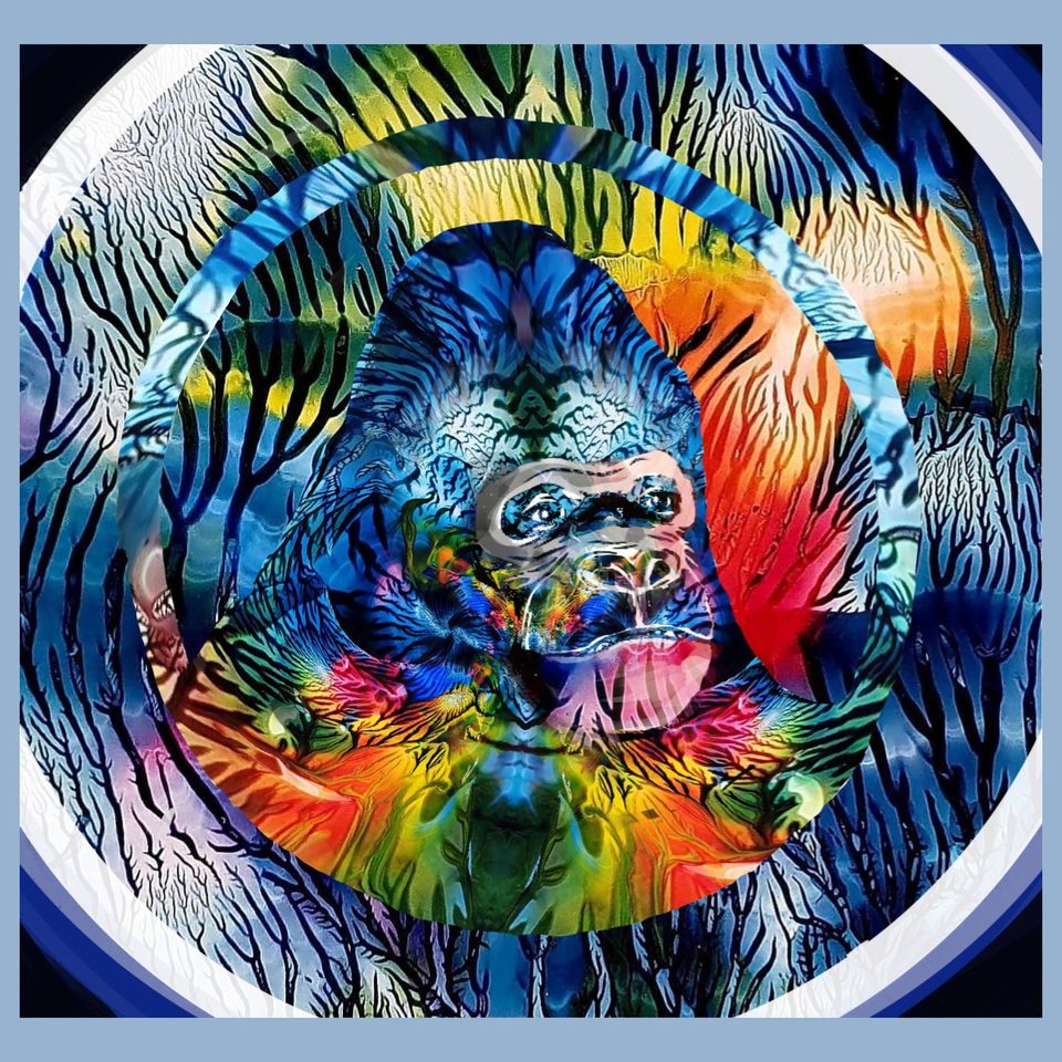 Kağıt Üzerine Akrilik Boya 30x30 cm Goril 1 2021