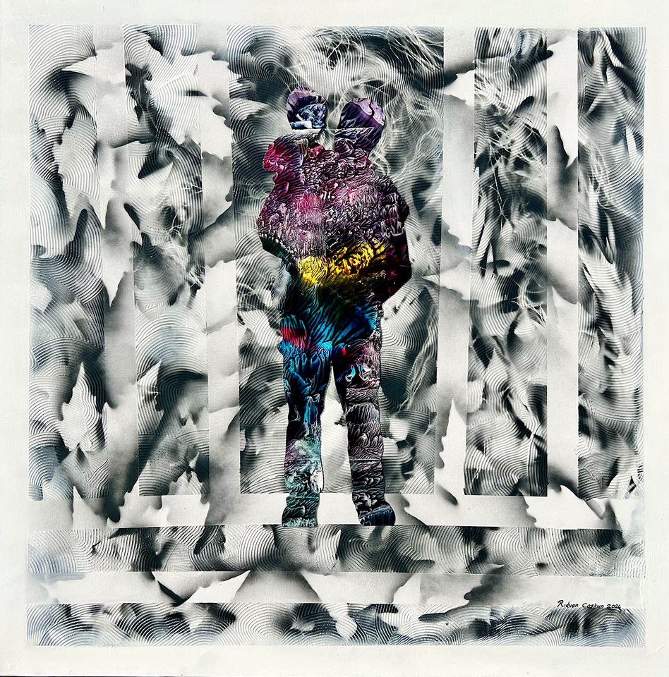 Tuval Üzerine Akrilik 100x100cm Baba Çocuk 2024