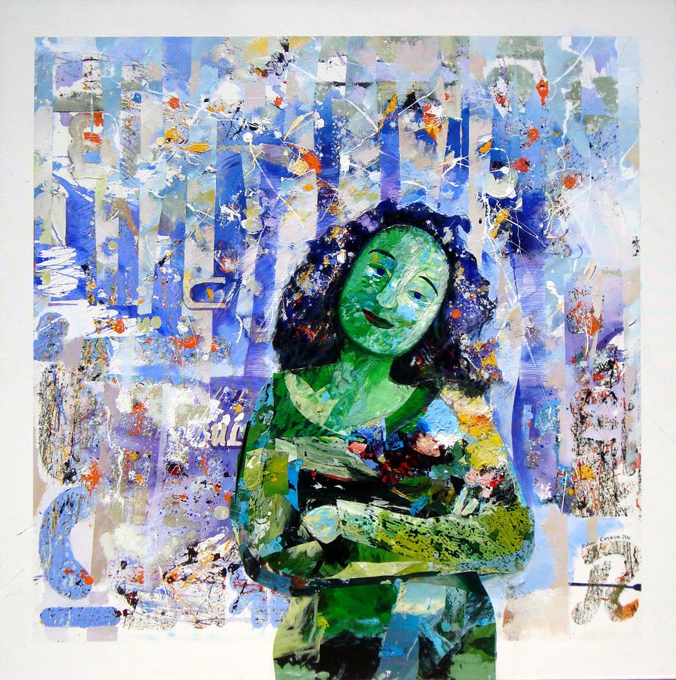 Tuval Üzerine Akrilik 'Yeşil Beden' 150x150cm 2011