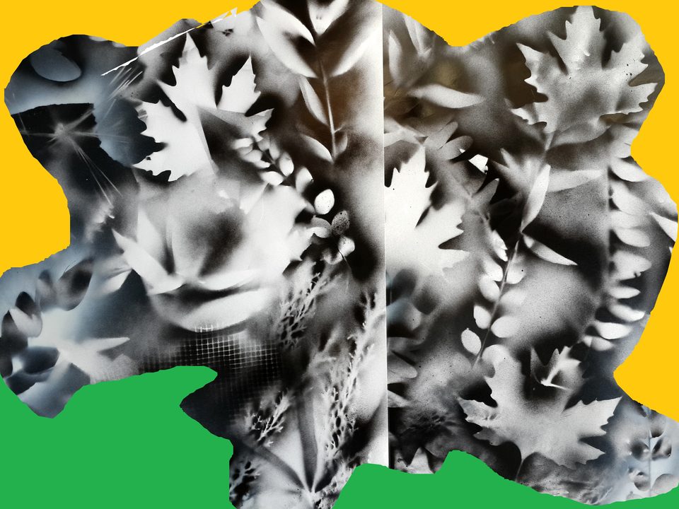 Kağıt Üzerine Sprey Boya, Dijital Çalışma 'Post' 70x100 cm 2014