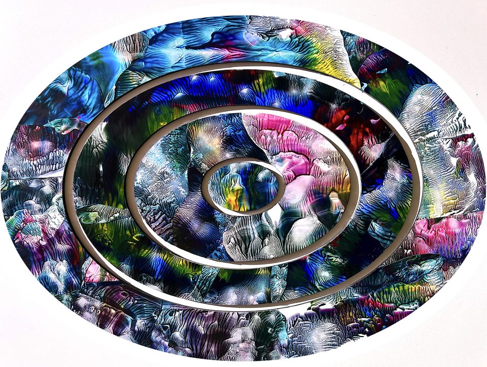 Duralit Üzerine Akrilik 80x90 elips cm 2024