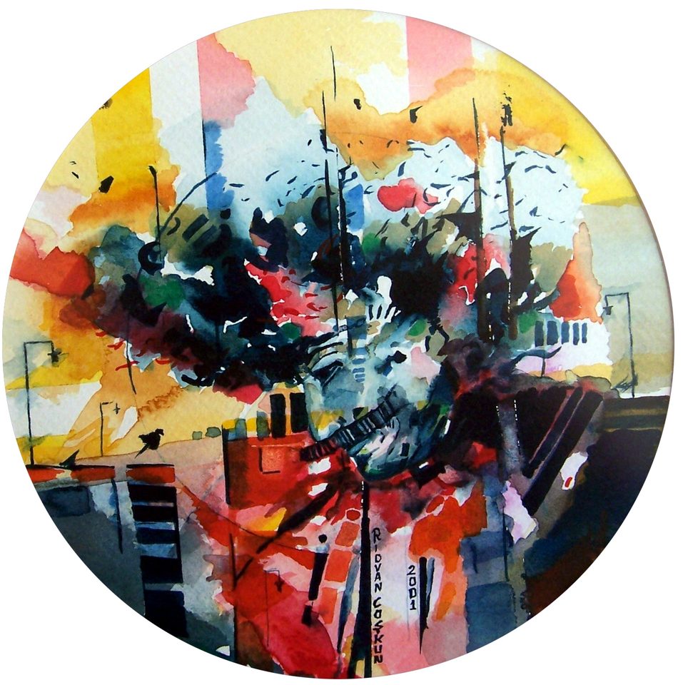 Kağıt üzerine suluboya 'Patron' 15x15cm 2001 JPG