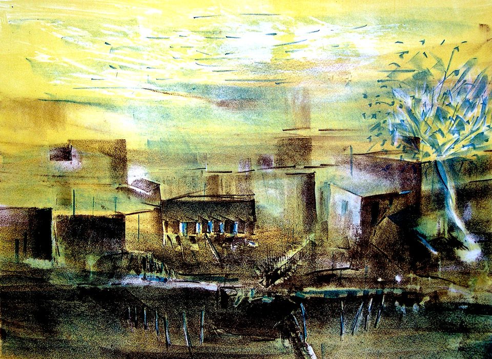 Taşbaskı Sarı 'Doga' 40x60cm 1996