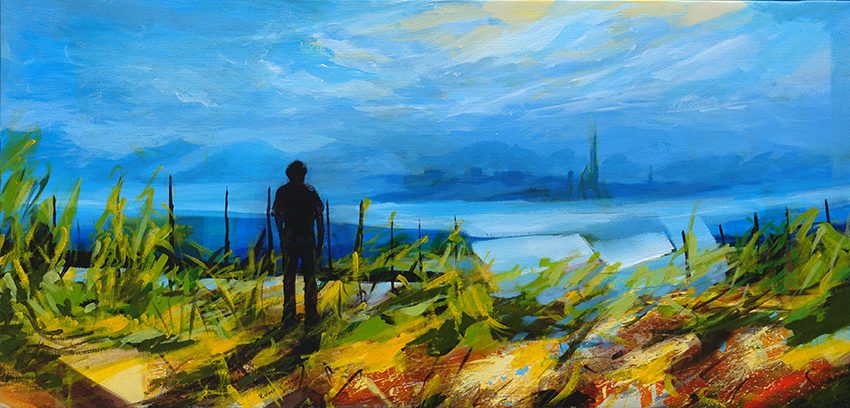 Tuval Üzerine Akrilik 'Yalnız İnsan' 63x115cm 2008