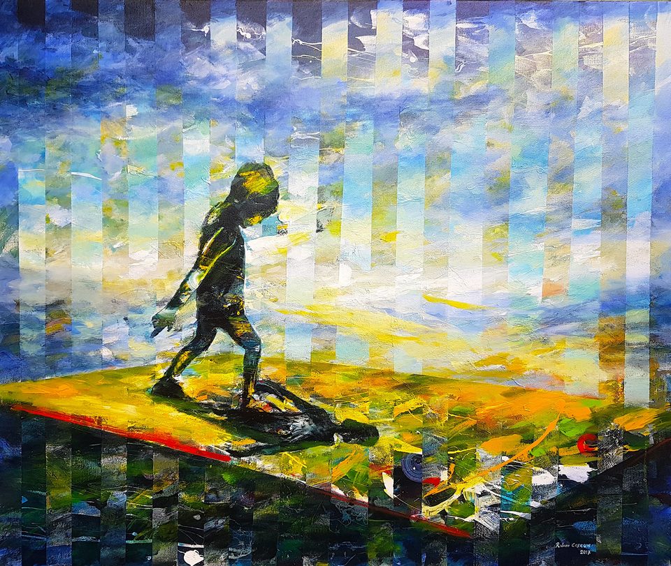 Tual Üzerine Akrilik Boya 100x120 cm Bangkoklu Çocuk 2017