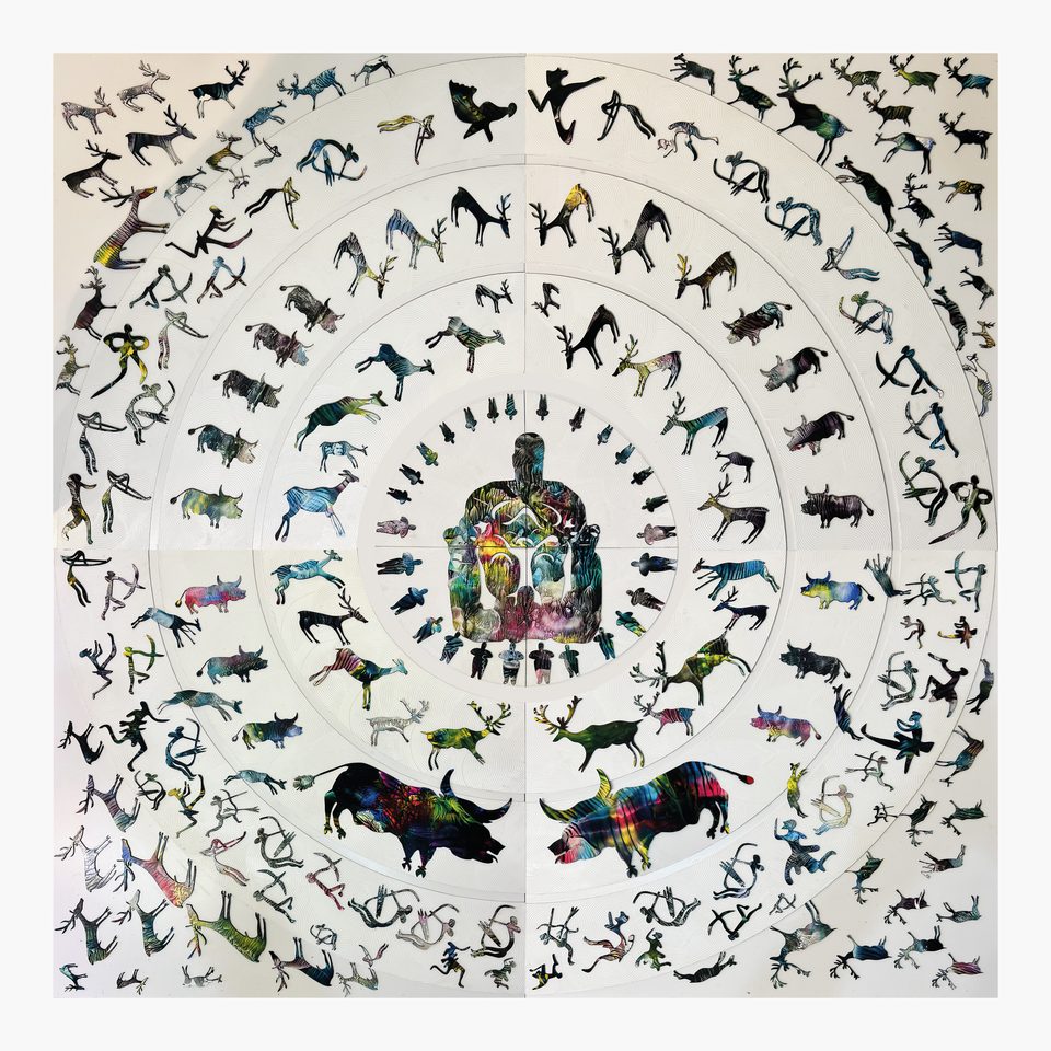 Duralit üzerine Akrilik Boya 150x150 cm Çatalhöyük 2