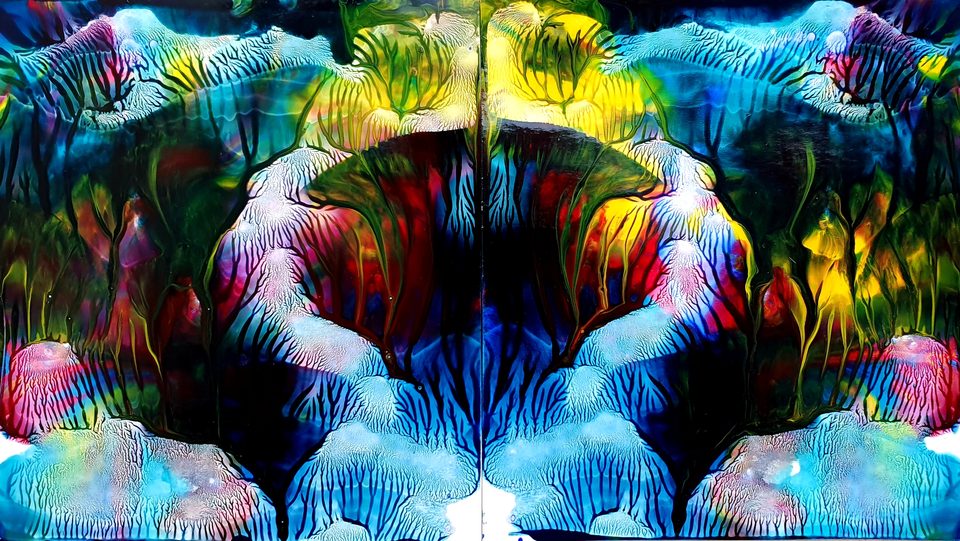 Kağıt Üzerine Akrilik Boya 30x60 cm İkilikler III 2021