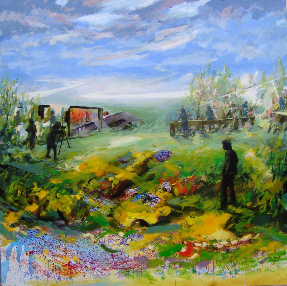Tuval üzerine akrilik 'Çekim' 150x150cm 2008