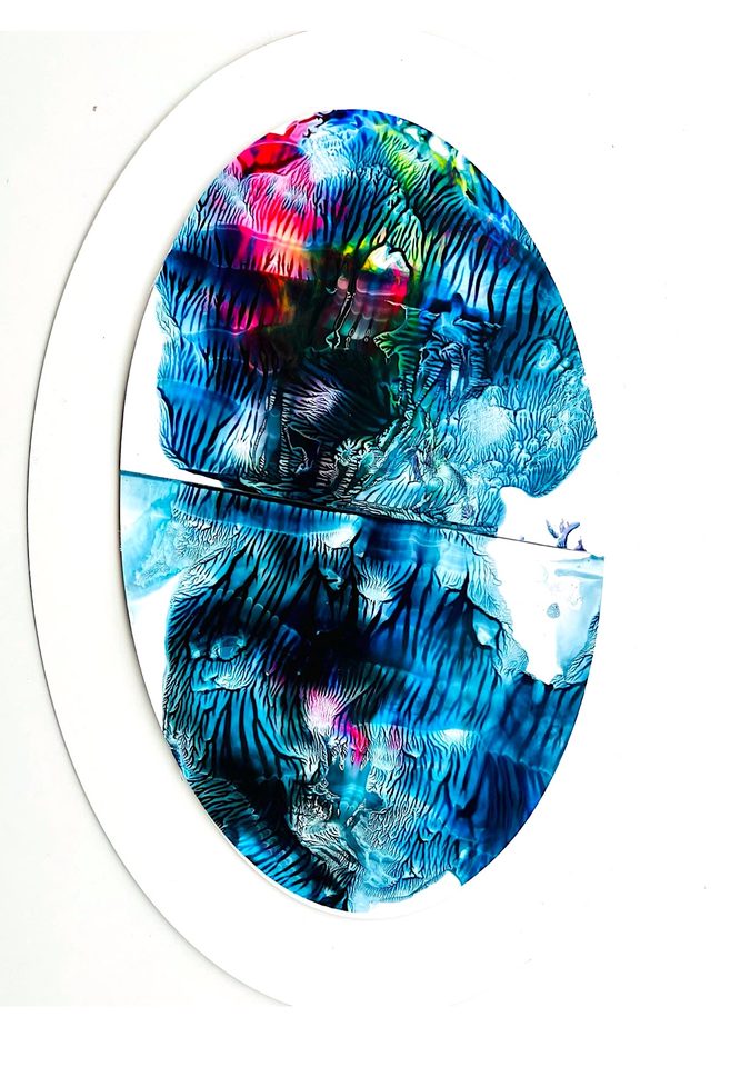 Duralit Üzerine Akrilik 60x30 elips cm 2024